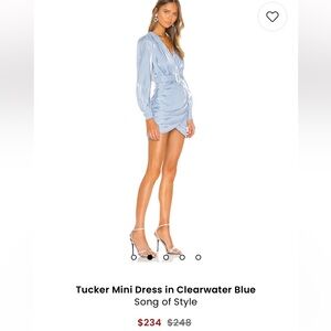 Song of Style Shimmering Light Blue Wrap Dress